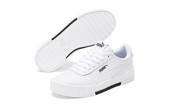 (GS) PUMA Carina Casual Board Shoes White/Black 370677-11