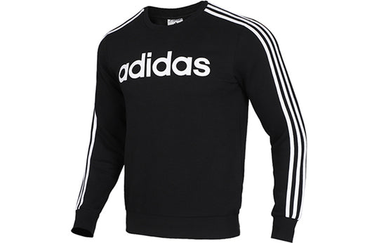 adidas E 3S Crew FL Round-neck Sweater Men Black/White DQ3084