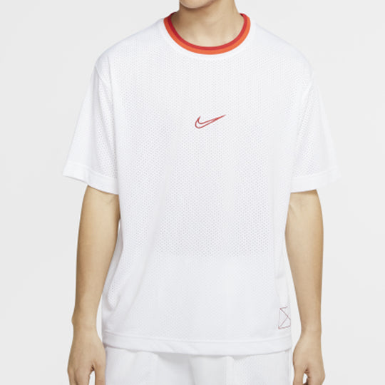 Nike Minimalistic logo Mesh Basketball Short Sleeve White BV9390-100