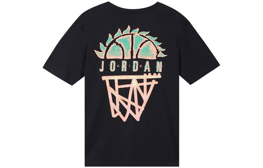 Air Jordan DNA Logo Geometry Pattern Printing Round Neck Short Sleeve Black DQ8643-010