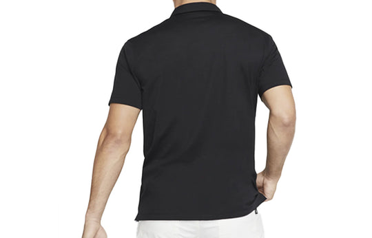 NikeDRI-FIT PLAYER Stripe Golf lapel Short Sleeve Polo Shirt Black BV0471-010