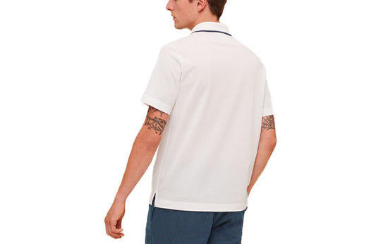 Men's HERMES SS21 Pocket Short Sleeve Polo Shirt White H157930HA90