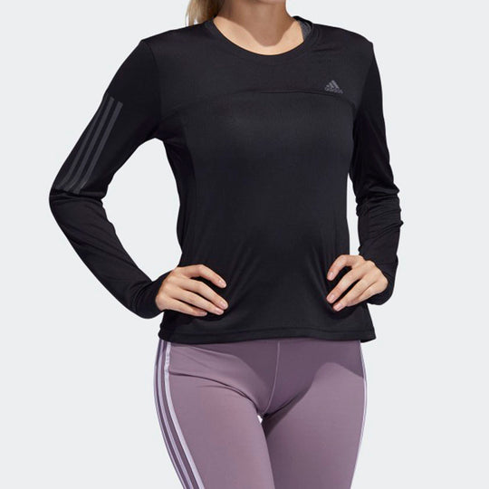 (WMNS) adidas Otr Ls Tee Running Sports Long Sleeves Black ED9311