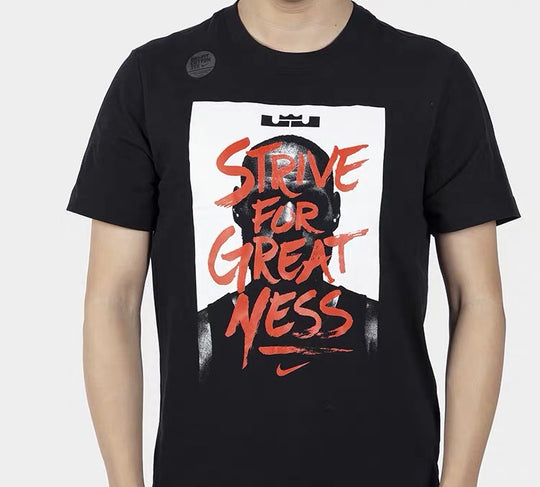 Nike LeBron James Printing Basketball Sports Short Sleeve Black BQ3625-010