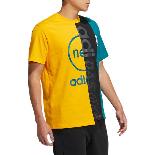 adidas neo M Brand Tee 2 Contrasting Colors Alphabet Printing Sports Short Sleeve Multicolor HS8827