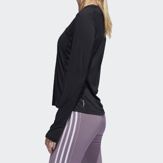 (WMNS) adidas Otr Ls Tee Running Sports Long Sleeves Black ED9311