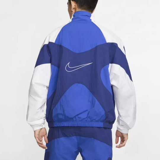 Nike Sportswear Colorblock Woven Stand Collar Long Sleeves Jacket Blue BV5211-405
