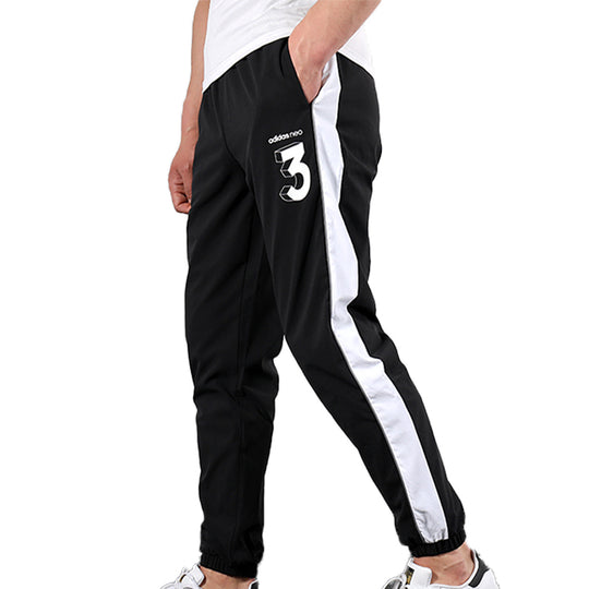 adidas neo Woven Athleisure Casual Sports Long Pants Black EJ7065