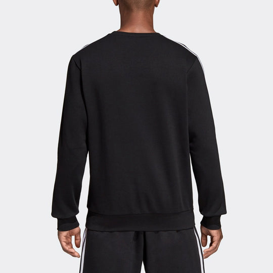 adidas E 3S Crew FL Round-neck Sweater Men Black/White DQ3084