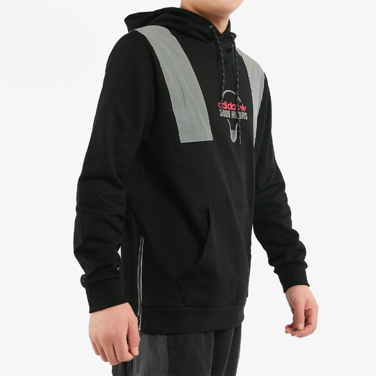 adidas originals Printing Reflective hooded Pullover Sports Black FT5852