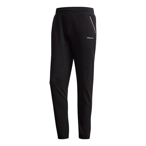 adidas neo logo Cozy Breathable Casual Sports Long Pants Black DZ7581
