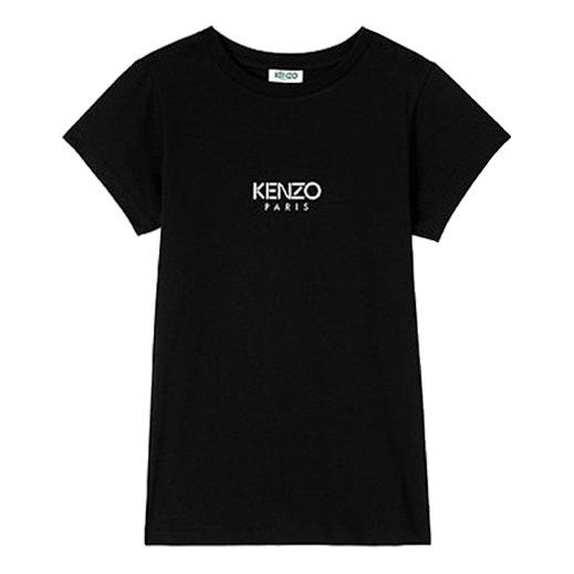 KENZO Alphabet Logo Pure Cotton Round Neck Short Sleeve Black FA52TS710937-99