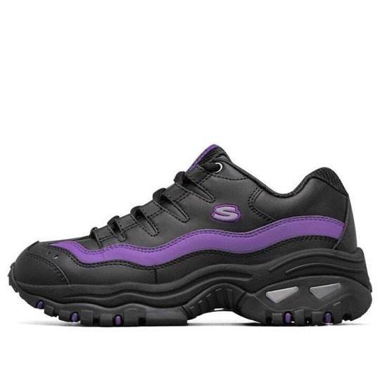 (WMNS) Skechers Energy-Over Joy Low-Top Running Shoes Black/Purple 13412-BKPR