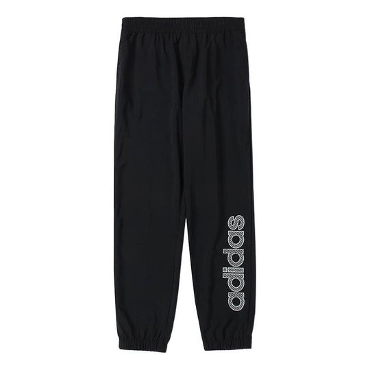 Men's adidas neo Pants Alphabet Printing Breathable Casual Woven Sports Pants/Trousers/Joggers Autumn Black HD4684