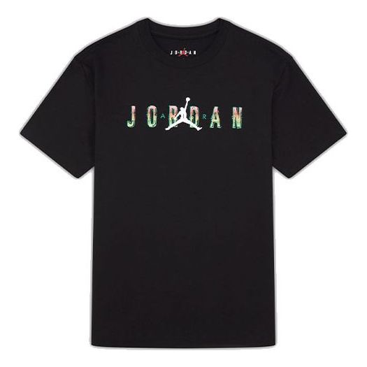 Air Jordan DNA Printing Alphabet Large Logo Short Sleeve Black DQ5884-010