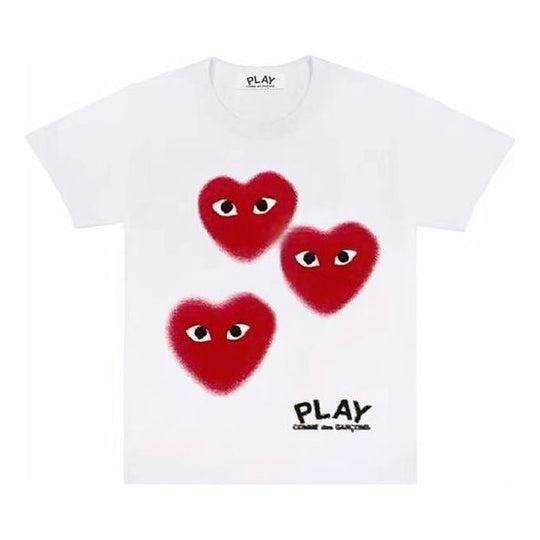 COMME des GARCONS PLAY Love Short Sleeve White OD-T221-051-1