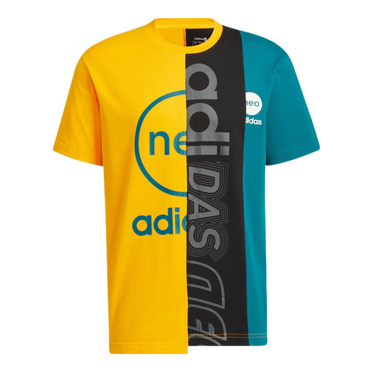 adidas neo M Brand Tee 2 Contrasting Colors Alphabet Printing Sports Short Sleeve Multicolor HS8827