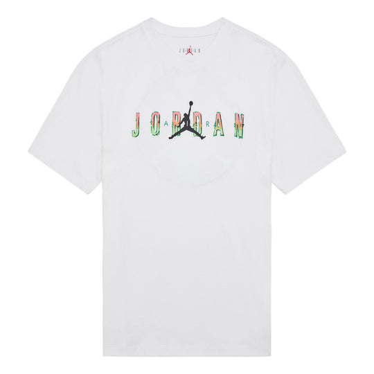 Air Jordan DNA Printing Alphabet Large Logo Short Sleeve White DQ5884-100