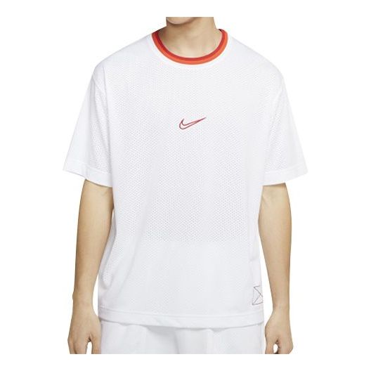 Nike Minimalistic logo Mesh Basketball Short Sleeve White BV9390-100