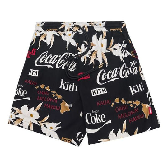 KITH x Coca-Cola Surf Board Print Hardaway Shorts 'Black Floral' KH-008