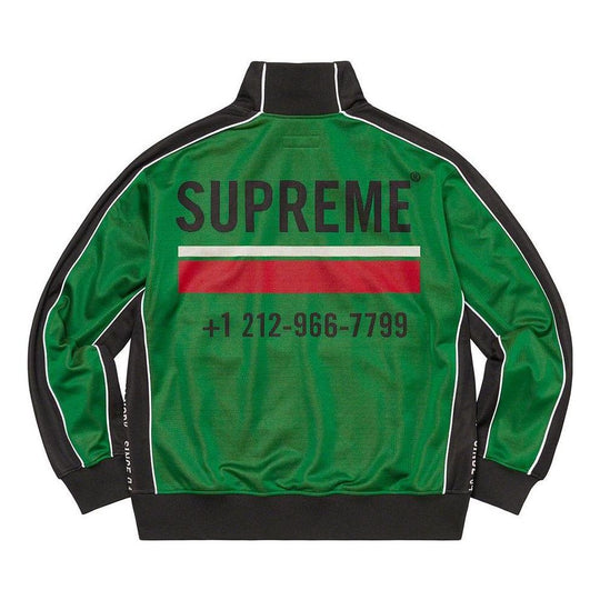 Supreme World Famous Jacquard Track Jacket 'Green Black' SUP-FW22-768