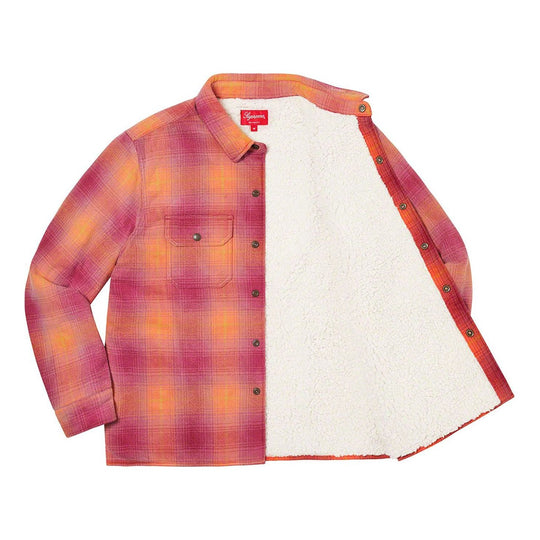 Supreme Shearling Lined Flannel Shirt 'Red Yellow' SUP-FW22-766