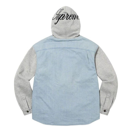Supreme Fleece Hooded Denim Shirt 'Teal Grey' SUP-FW22-743