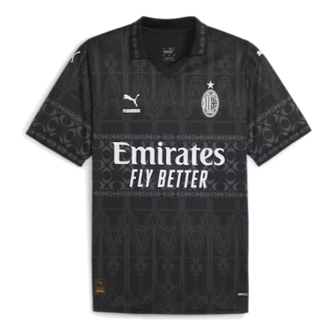 PUMA Ac Milan X Pleasures Men's Authentic Football Jersey 'Black White' 776066-01