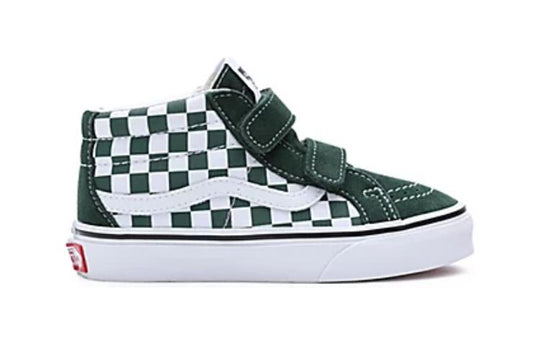 (PS) Vans Checkerboard Sk8-Mid Reissue Hook and Loop Shoes 'Green White' VN00018TBD6