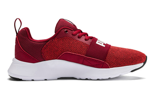 (GS) PUMA Wired Knit Low Top Running Shoes Red/White 367381-07