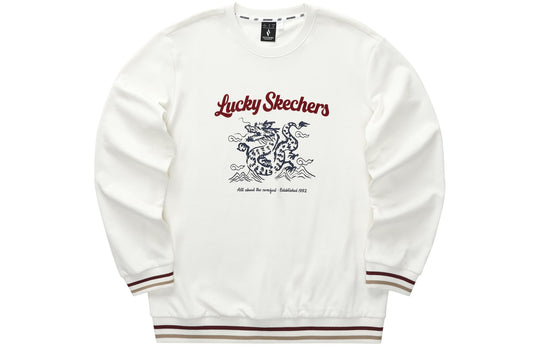 Skechers CNY Series Dragon Graphic Crew Sweatshirt 'White Black Red' L124U052-0074