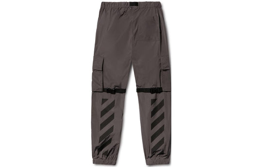 Off-White Poly Diagonal-stripes Cargo Pants 'Dark Grey' OMCF031S23FAB0020710