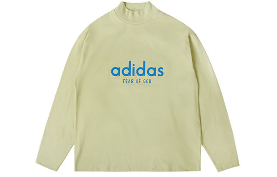 Men's adidas x Fear of God Crossover Alphabet Logo Round Neck Long Sleeves Autumn Green T-Shirt HM8111