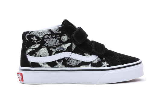 (PS) Vans Checkerboard Sk8-Mid Reissue Hook and Loop Shoes 'Black White' VN00018TBMV