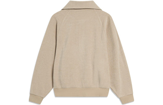 (WMNS) Li-Ning Essentials Half-Zip Sweatshirt 'Khaki' AWDT832-5