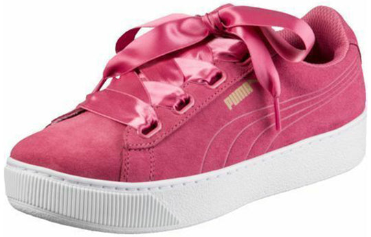 (WMNS) PUMA Platform Ribbon Low Tops Thick Sole Skateboarding Shoes Pink Red 364979-02