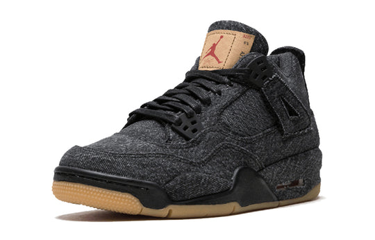 (GS) Levi's x Air Jordan 4 Retro 'Black Denim' AQ9103-001 Big Kids Basketball Shoes  -  KICKS CREW