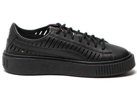 (WMNS) PUMA Basket Platform Summer Casual Shoes Black 365190-02