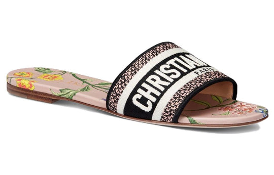 (WMNS) DIOR Dway Slide Powder Pink Multicolor Embroidered Cotton KCQ209FWY_S38P