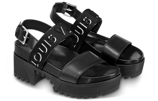 (WMNS) LOUIS VUITTON LAUREATE platform sandals 'Black' 1A4X2M