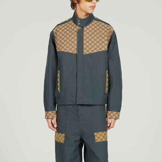 Gucci Cotton Canvas GG Supreme Jacket 'Dark Grey Beige' 742855-XDCEY-1168