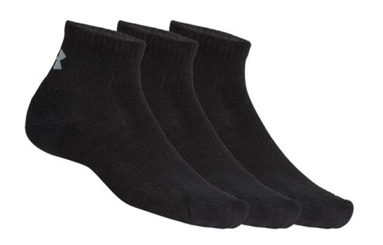 Under Armour Training Cotton Quarter Socks (3 Pack) 'Black' 1346770-00 ...