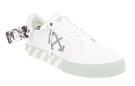 Off-White Low Vulcanized Canvas Sneaker 'White Green' OMIA085F21LEA0050155