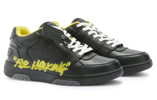 Off-White Out Of Office Low-Top For Walking Sneaker 'Black Yellow' OMIA189S22LEA0031018
