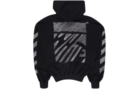Off-White Scribble Diag-print Cotton Hoodie 'Black' OMBB110S23FLE0051001