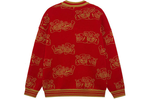 Li-Ning Rijindoujin Graphic Crew Neck Sweater 'Red Gold' AMBS025-1