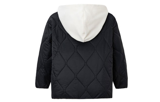 (PS) Converse Color-blocked Detachable Hood Short Cotton Jacket 'Black White' CV2342150PS-004