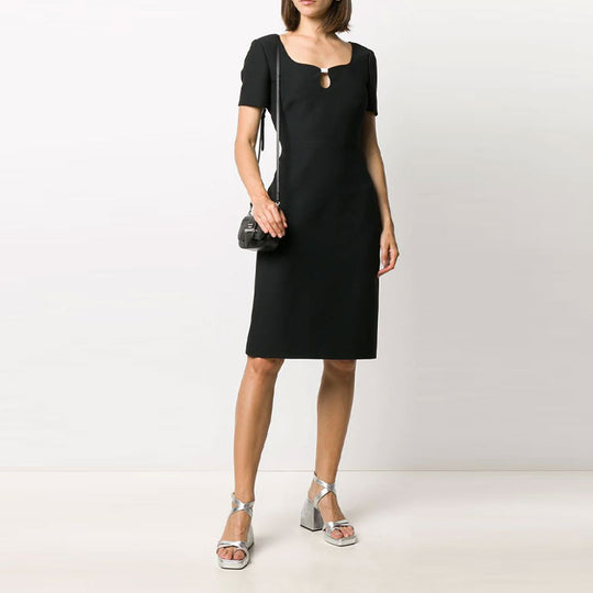 (WMNS) Gucci Wool Silk Tight Dress 'Black' 631484-ZAD88-1000