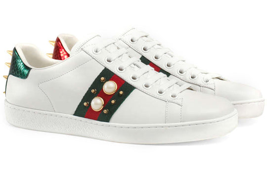 (WMNS) Gucci Ace Studded 'White' 431887-A38G0-9064