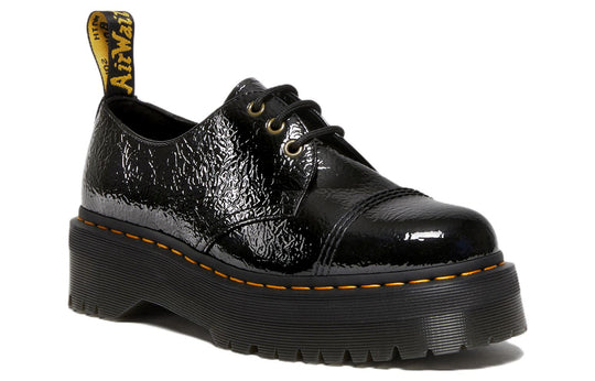 Dr. Martens 1461 Distressed Patent Leather Platform Shoes 'Black' 27716001